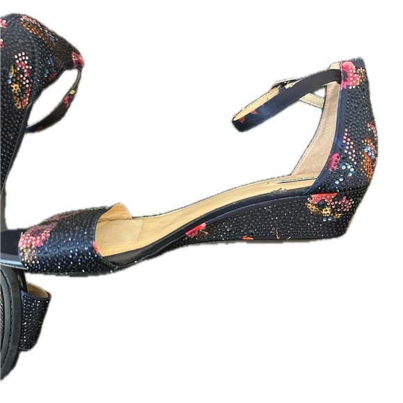 Alex Marie Pink and Blue Floral Ankle Strap Sandals - Picture 4 of 4